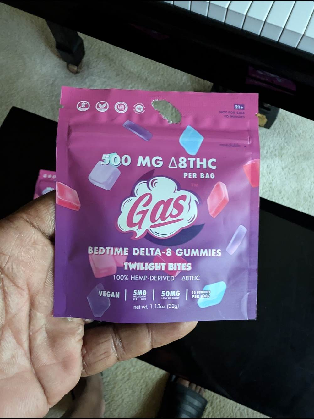 Gas Bedtime Delta-8 Gummies — Twilight Bites (Purple/Pink)